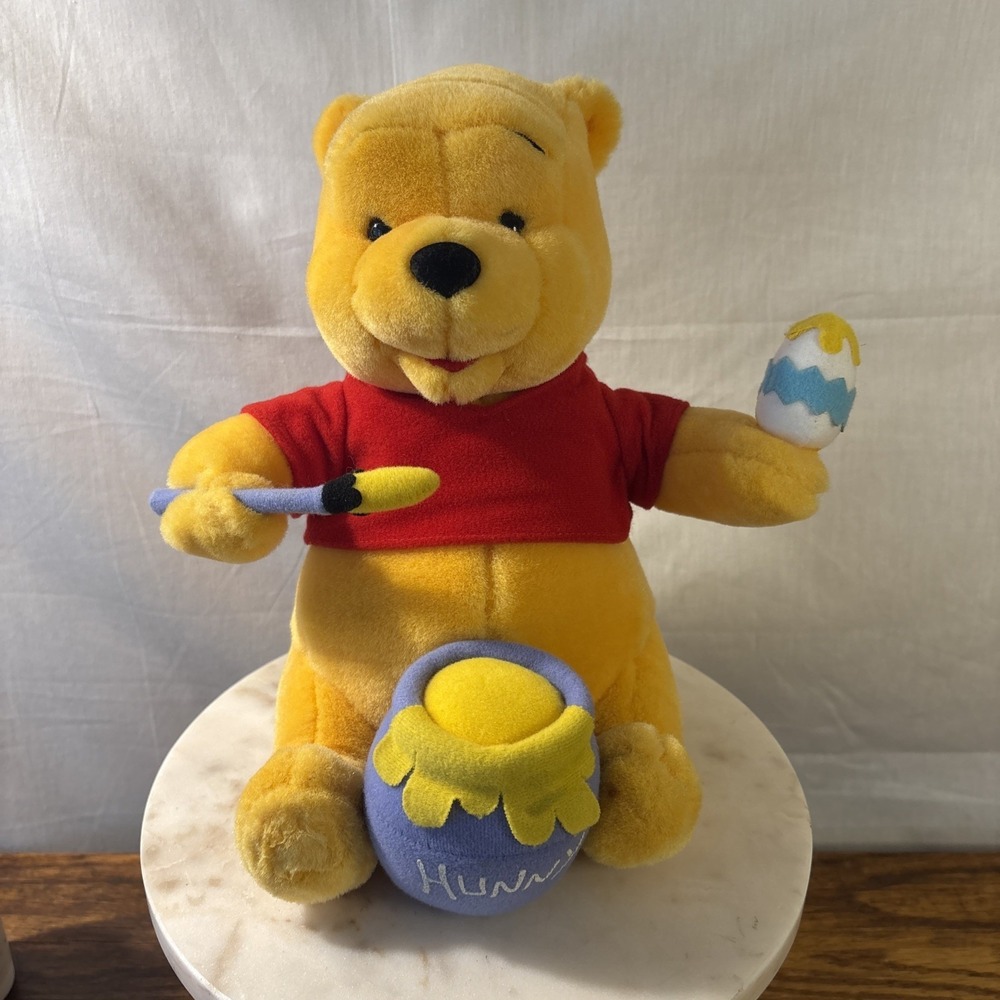 Vintage 1990s Disney Winnie Pooh Animated 10" Easter Plush Tested Works